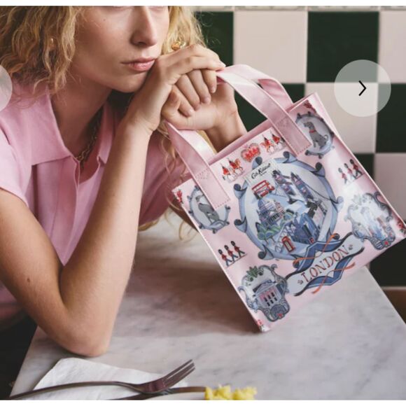 ~ Cath Kids Mini Tote Coated Canvas Bag London Cath Kidston Rare HTF Floral - Picture 9 of 10